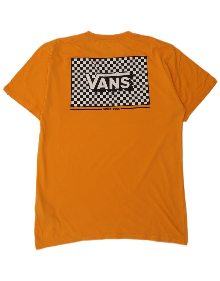 VANS Mens Classic Fit Graphic T-Shirt Top Medium Yellow Cotton