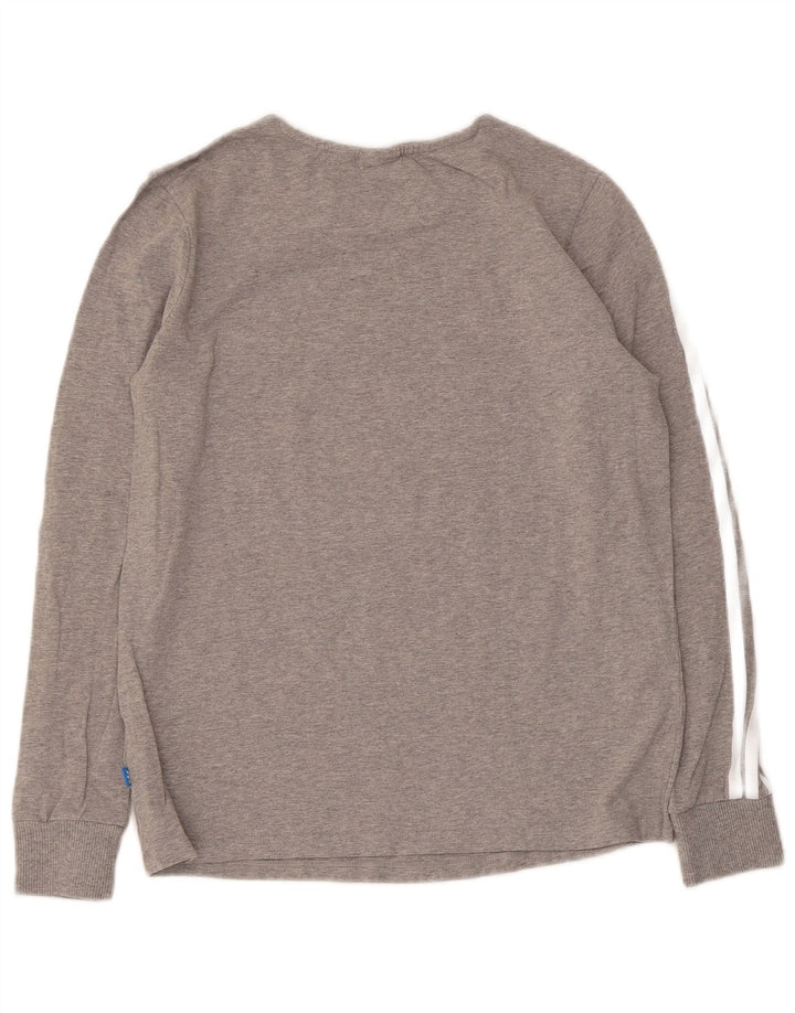 Pulover de hanorac grafic Adidas pentru femei UK 12 Medium Gri Colorblock