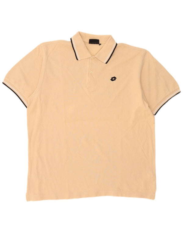 Lotto Mens Polo Shirt 2XL Beige Cotton