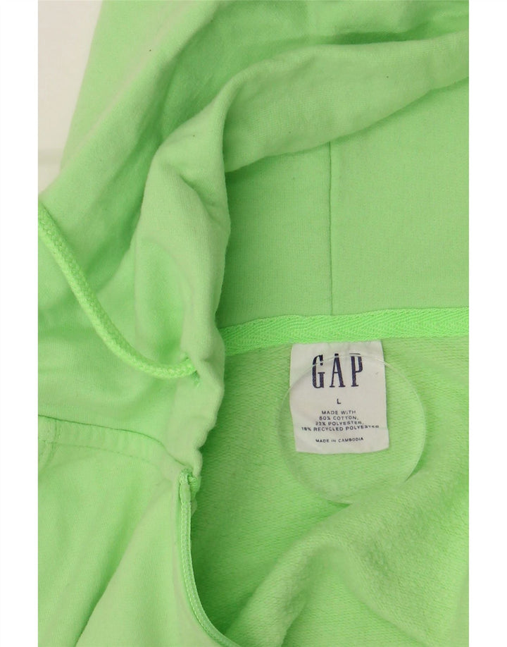 GAP Pulover cu glugă cu fermoar grafic pentru femei UK 16, bumbac verde mare
