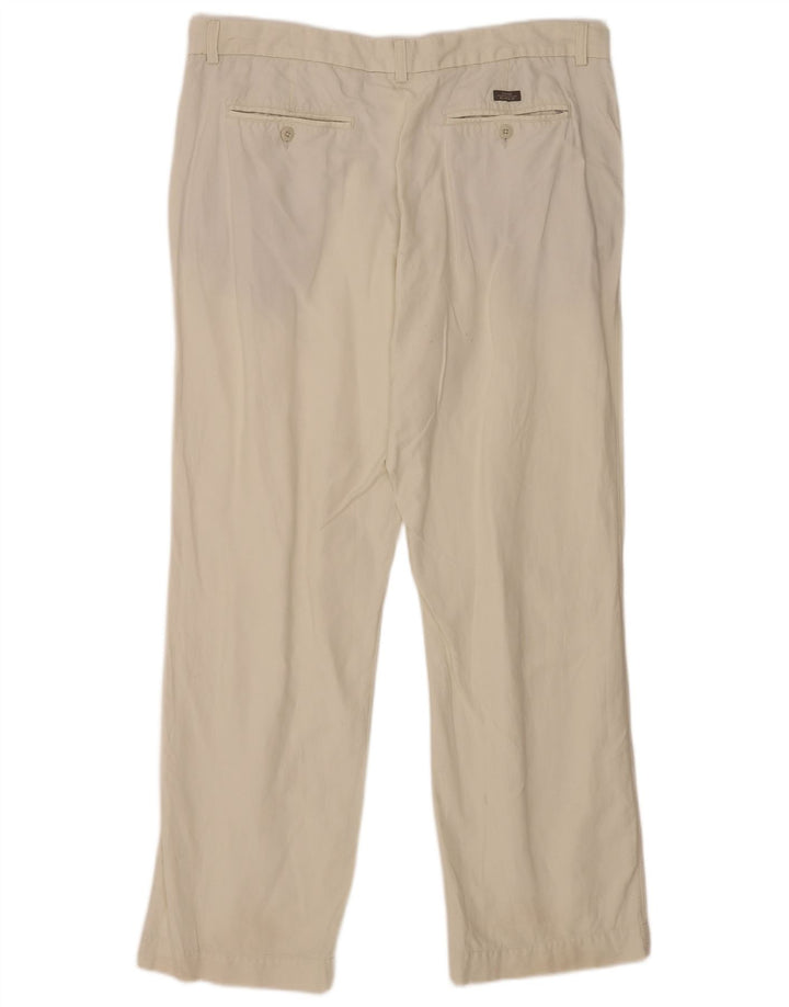 Marks & Spencer Pantaloni de costum drepți Blue Harbour pentru bărbați, L40 L33, alb