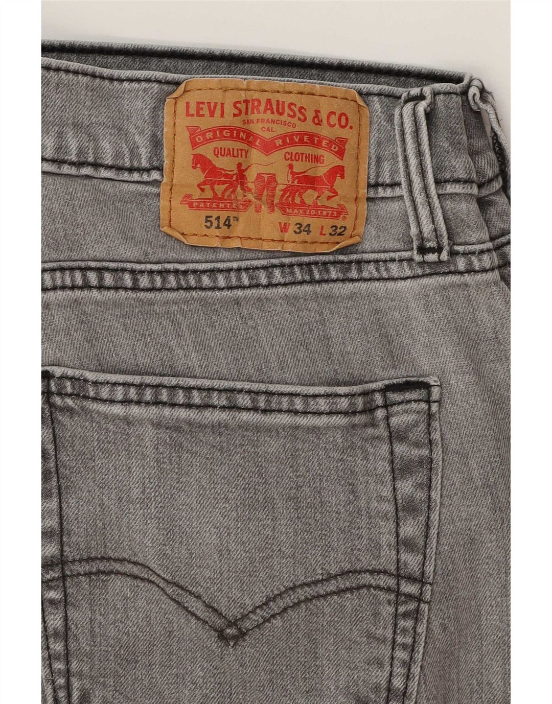 Blugi drepti pentru bărbați Levi's 514 W34 L32 bumbac gri