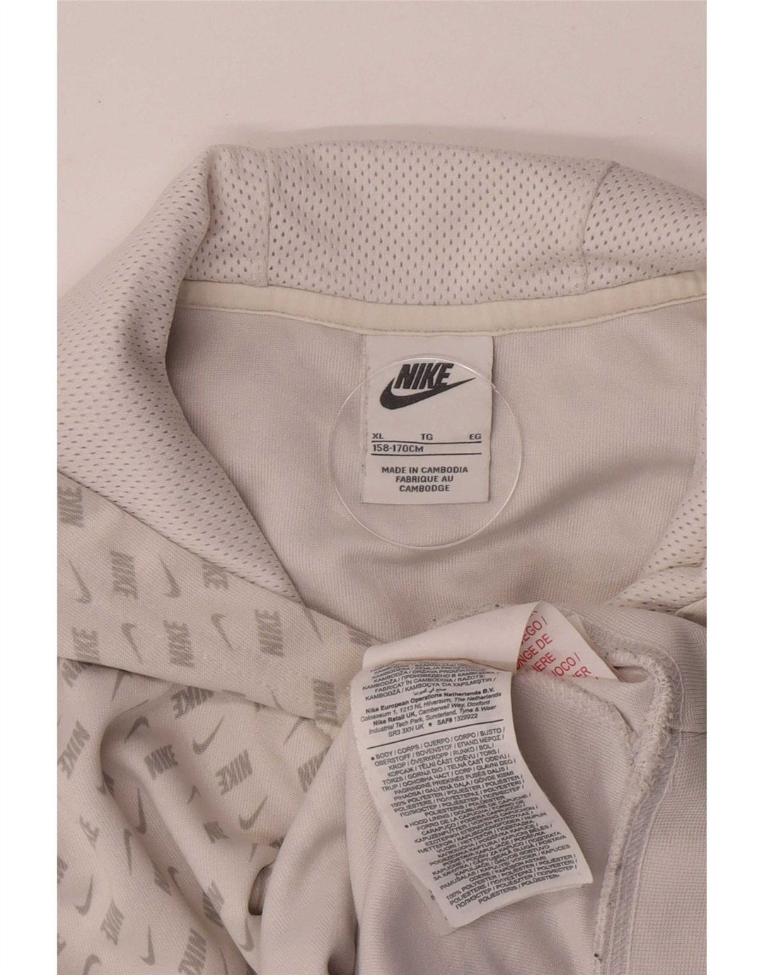 Pulover Nike pentru băieți grafic cu glugă 13-14 ani XL poliester alb
