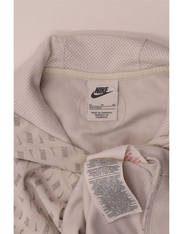 Pulover Nike pentru băieți grafic cu glugă 13-14 ani XL poliester alb