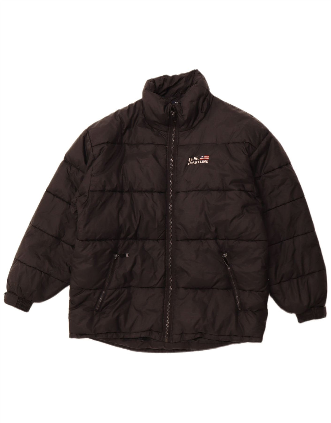 Jachetă căptușită vintage pentru bărbați UK 42 XL poliester negru