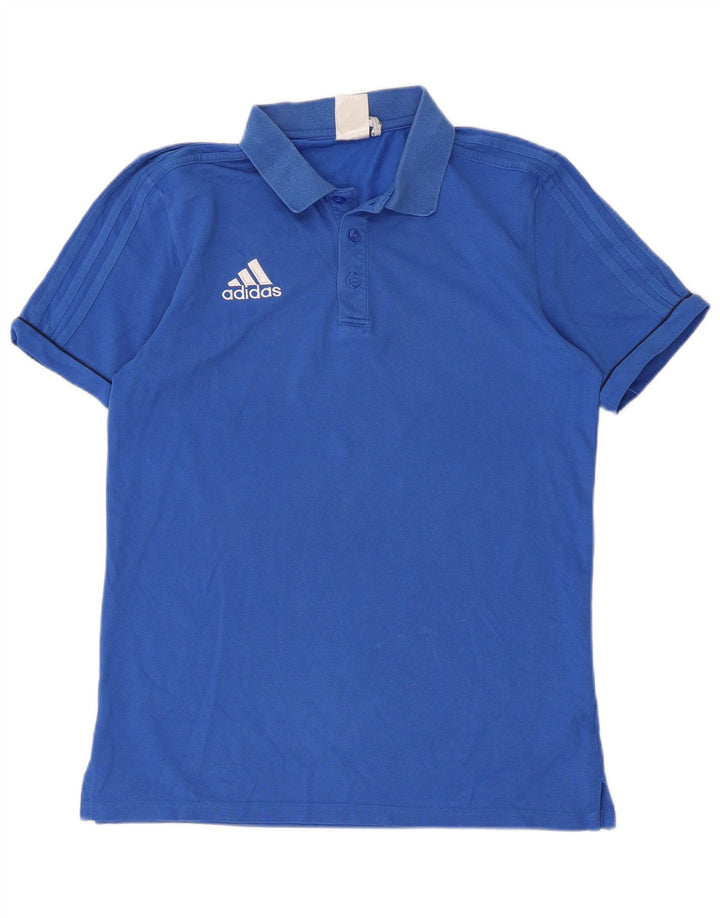 Tricou polo Adidas Climalite pentru bărbați, albastru mediu