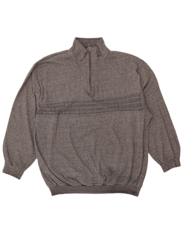 Pulover VINTAGE pentru damă, cu fermoar, cu gât, UK 18 XL, gri pete