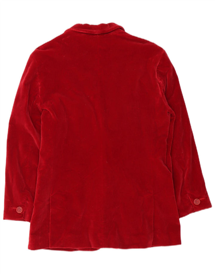 Blazer pentru femei de weekend Max Mara cu 2 nasturi din catifea UK 14 Medium Red