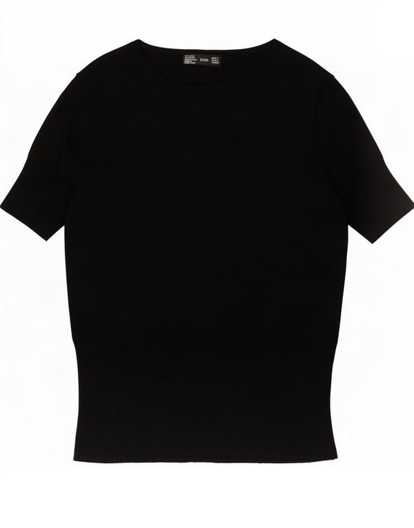 Tricou pentru femei Zara UK 14 mare, viscoză, neagră