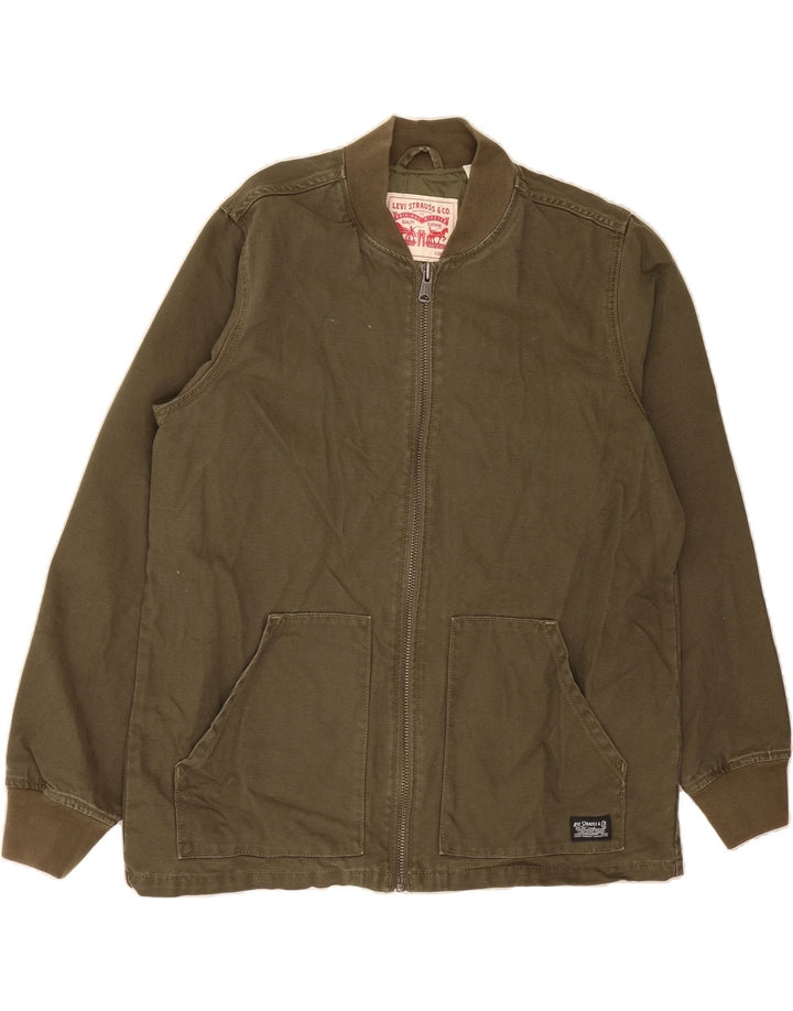 LEVI'S Mens Bomber Jacket UK 40 Large Khaki Cotton Vintage Levi's and Second-Hand Levi's from Messina Hembry 