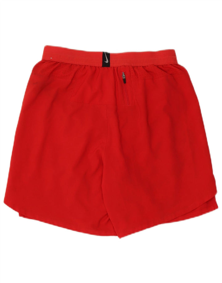 Pantaloni scurti sport Nike Dri Fit pentru femei UK 8 Poliester roșu mic