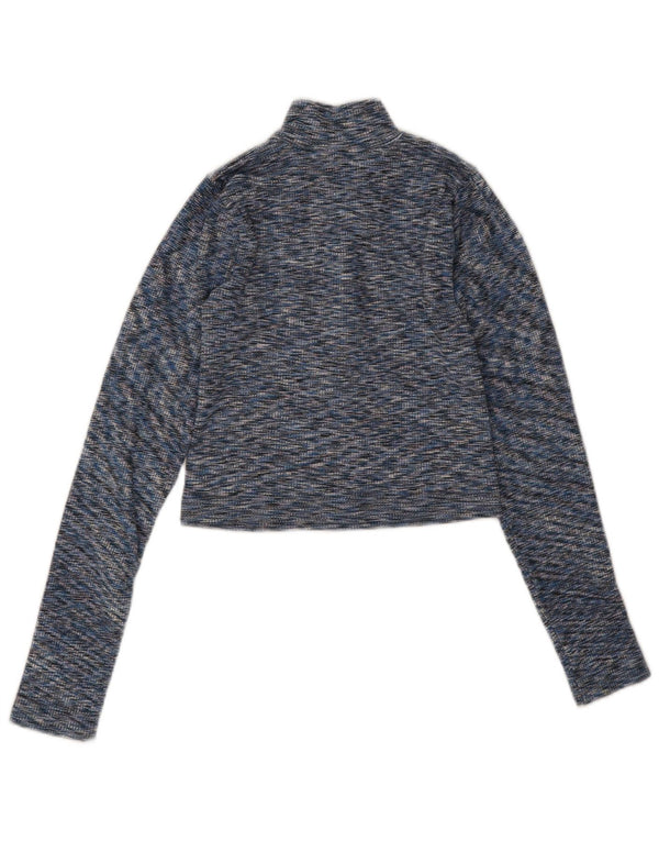 Crop Top pentru femei Urban Outfitters cu mânecă lungă UK 8 Small Blue Flecked