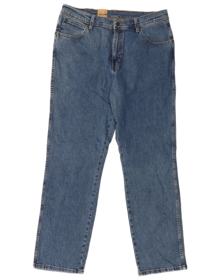 Blugi drepți Wrangler pentru bărbați W38 L32 Bumbac albastru