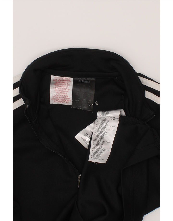 Adidas Boys Climalite Zip Neck Pullover Trening Top 9-10 Ani Negru