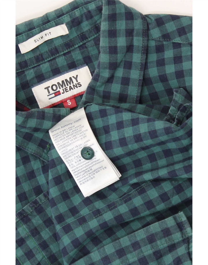 Cămașă Slim Fit Tommy Hilfiger pentru bărbați, din bumbac vichy, albastru bleumarin