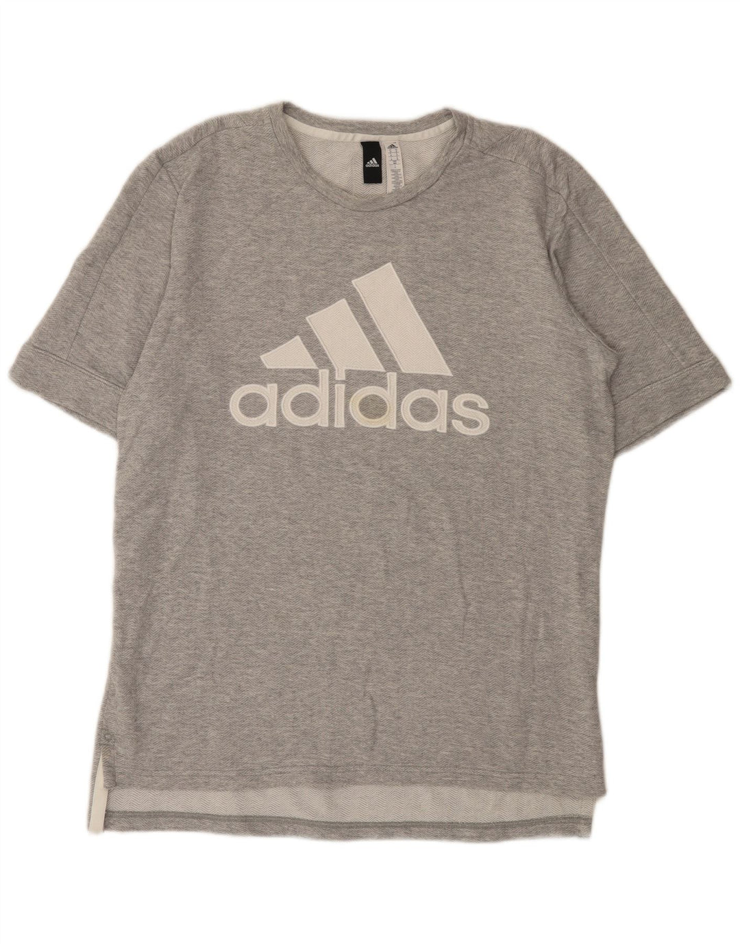 Tricou grafic pentru bărbați Adidas Top Mediu Gri, bumbac cu pete