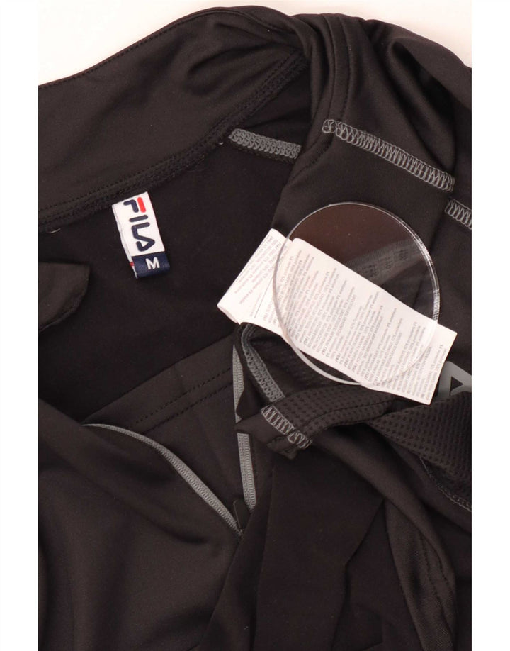 Trening Fila Mens Zip Neck Pullover Top Poliester mediu negru