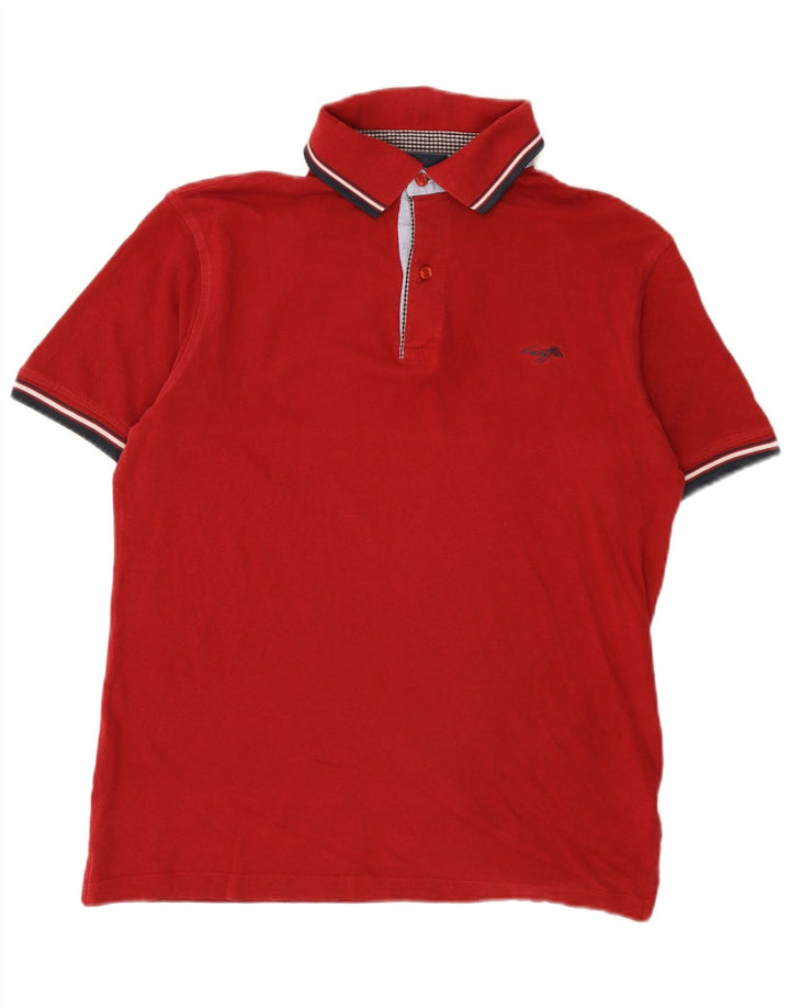 Tricou polo pentru bărbați Lotto, bumbac cu dungi roșii medii