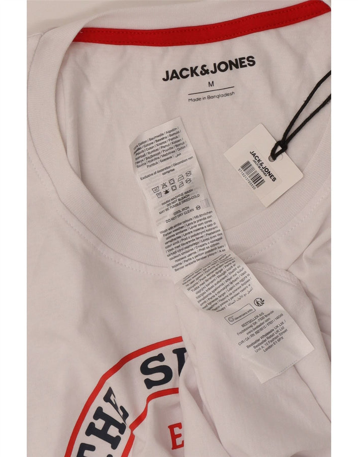 Tricou cu grafic Jack & Jones pentru bărbați Top mediu din bumbac alb