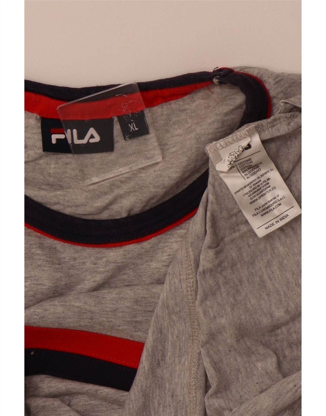 Top tricou FILA pentru femei UK 18 XL bumbac cu dungi gri