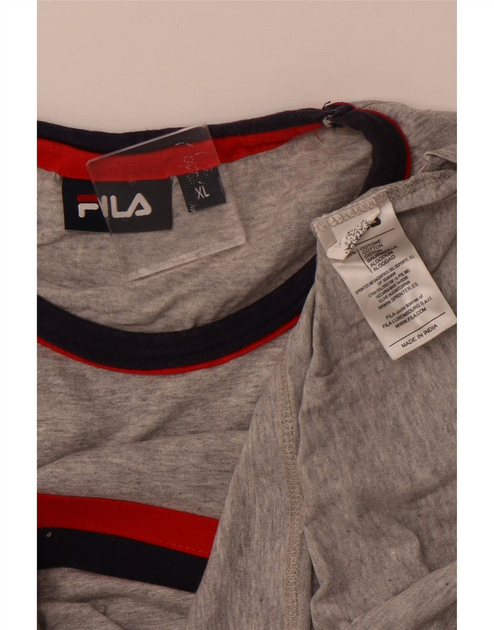 Top tricou FILA pentru femei UK 18 XL bumbac cu dungi gri