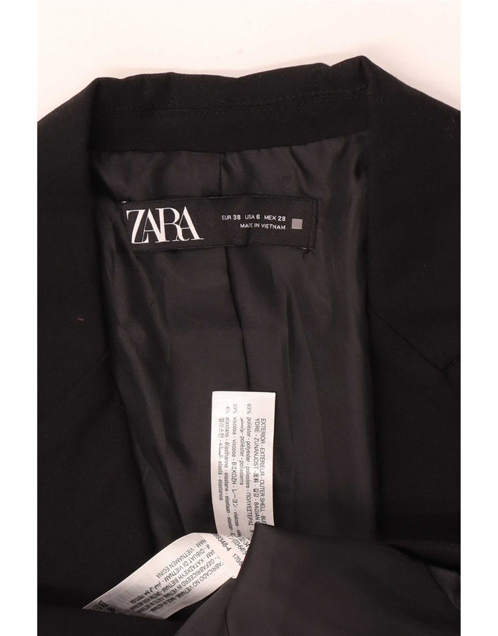 Zara Jachetă pentru femei cu 1 buton EU 38 Poliester negru mic