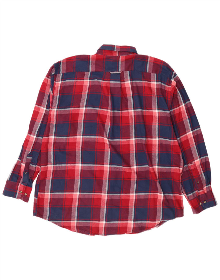 Cămașă Izod pentru bărbați din flanel 2XL, bumbac roșu cu carouri