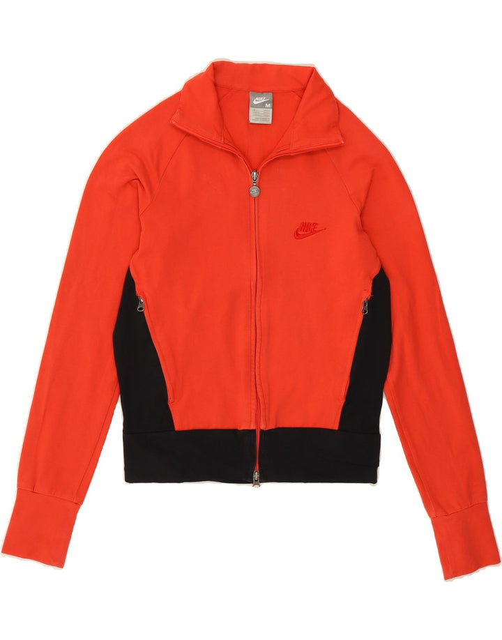 NIKE Womens Crop Tracksuit Top Jacket UK 10/12 Medium Red Colourblock Vintage Nike and Second-Hand Nike from Messina Hembry 