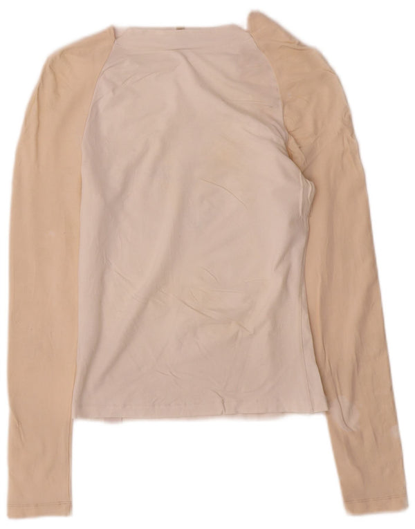 Calvin Klein Jeans Top grafic pentru femei cu mânecă lungă UK 6 XS, alb, bloc de culoare