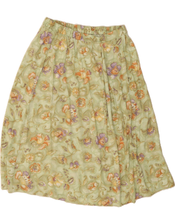 HONOR MILBURN Fustă în formă de A pentru femei UK 16 Large W32 Green Floral Viscose