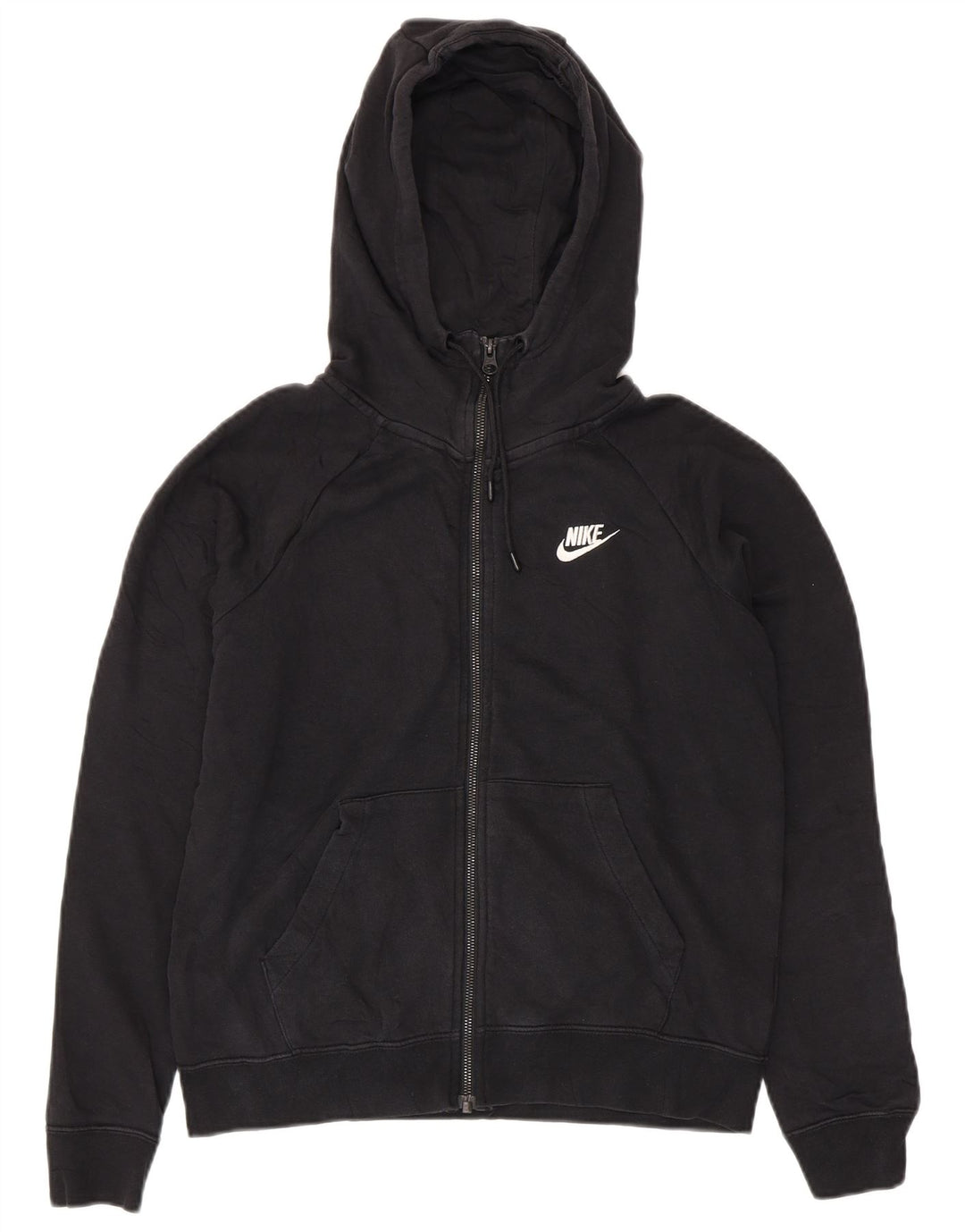 Pulover NIKE pentru femei, supradimensionat, cu fermoar, bumbac negru, UK 10