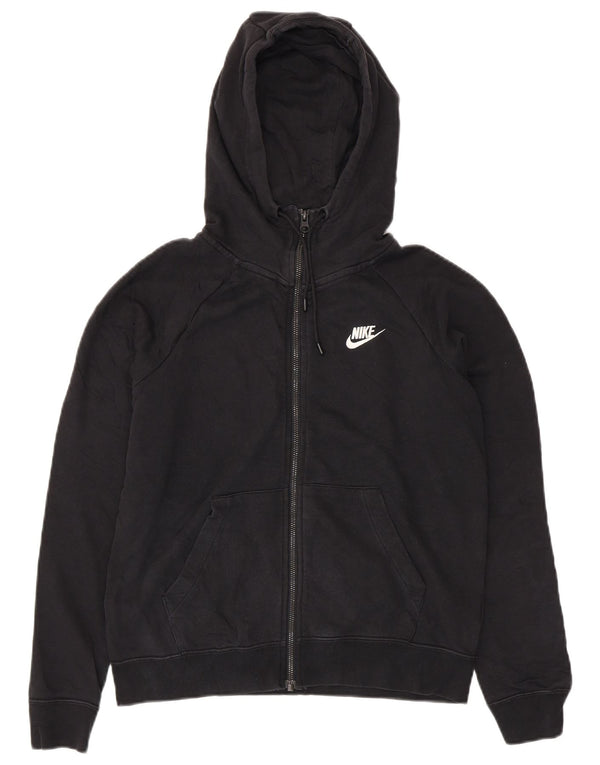 Pulover NIKE pentru femei, supradimensionat, cu fermoar, bumbac negru, UK 10