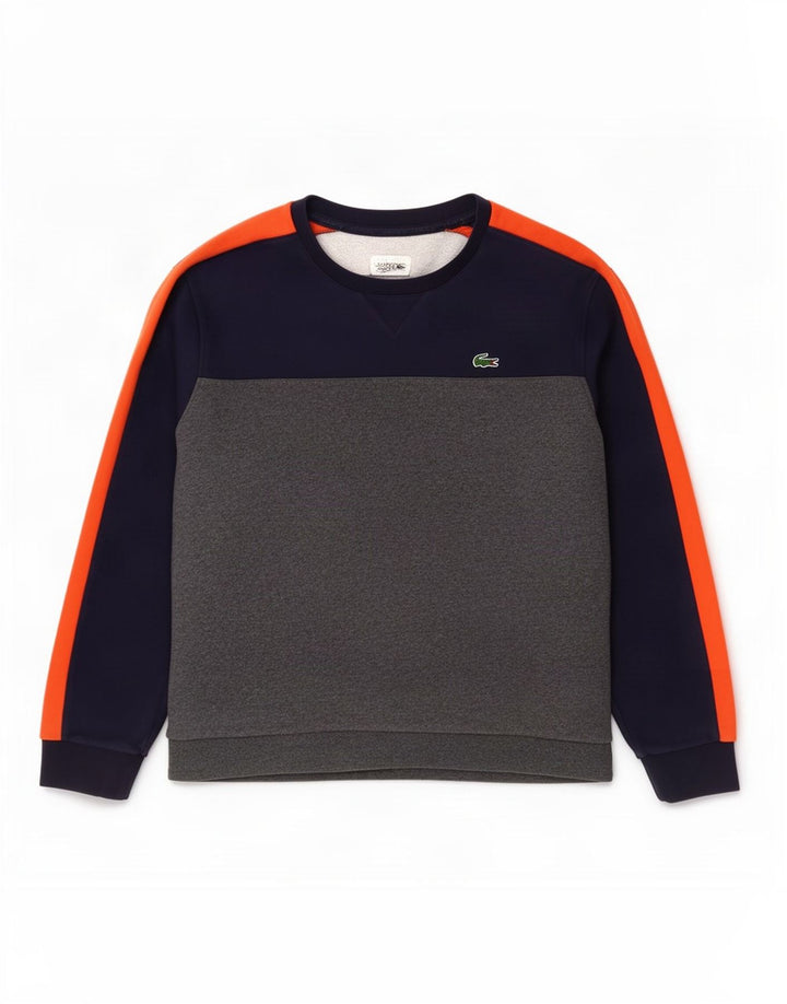 Pulover pentru bărbați Lacoste Mărimea 8 3XL Bumbac color bloc de culoare gri