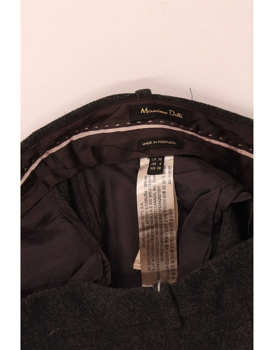 Massimo Dutti Pantaloni chino subțiri pentru femei EU 38 Mici L30 L29 Gri Poliester