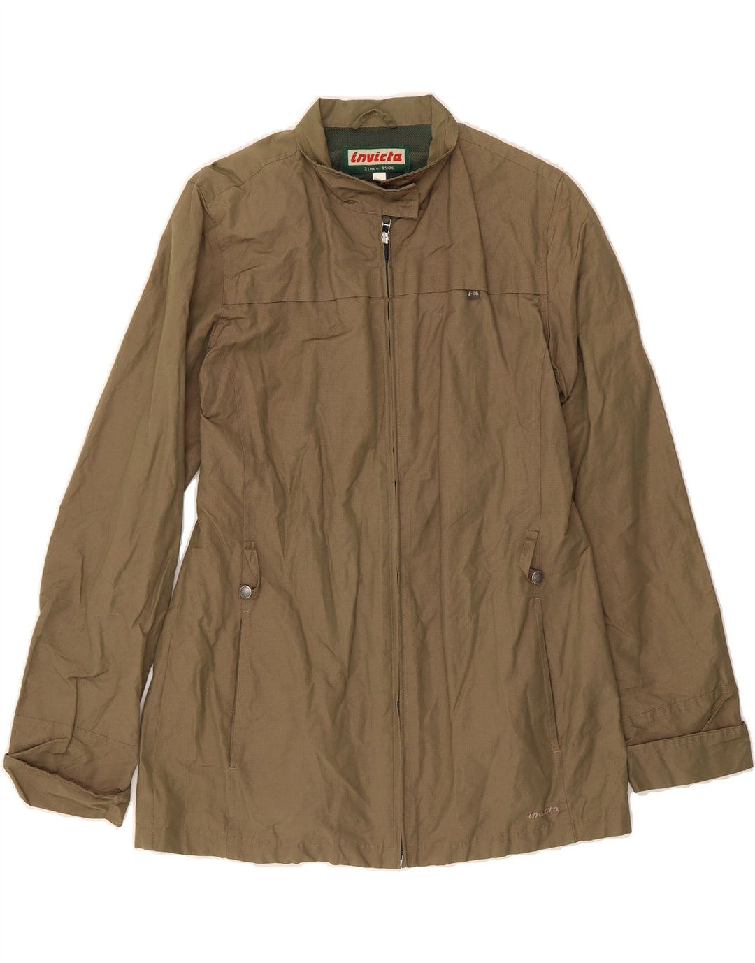 INVICTA Womens Rain Jacket UK 18 XL Khaki Cotton Vintage Invicta and Second-Hand Invicta from Messina Hembry 