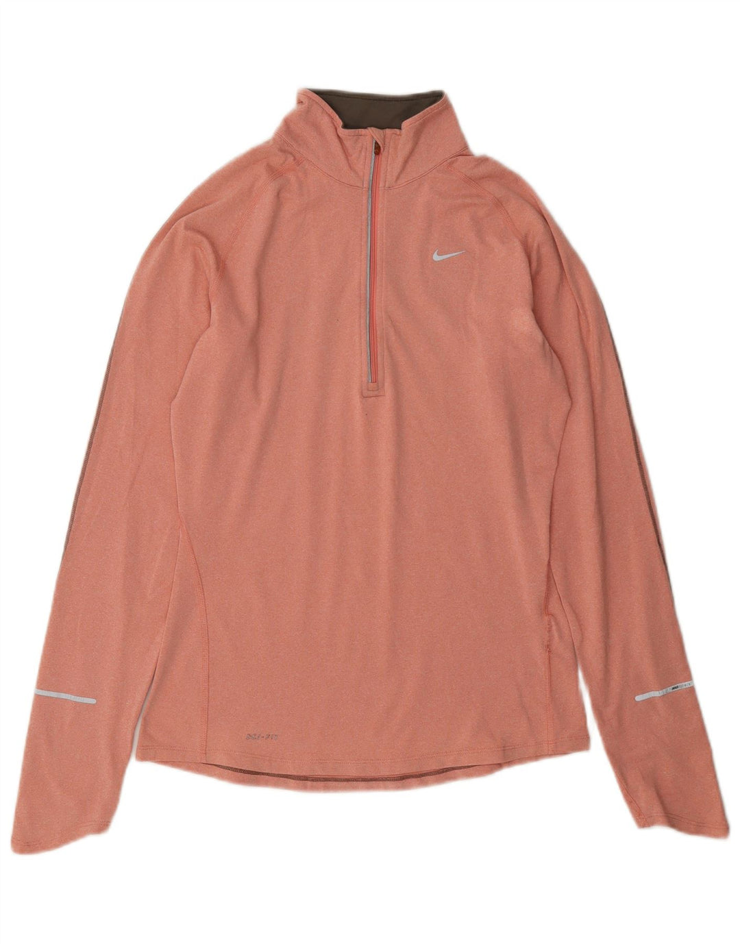 Top de trening Nike Dri Fit Zip Neck Pullover pentru femei UK 10 Small Pink