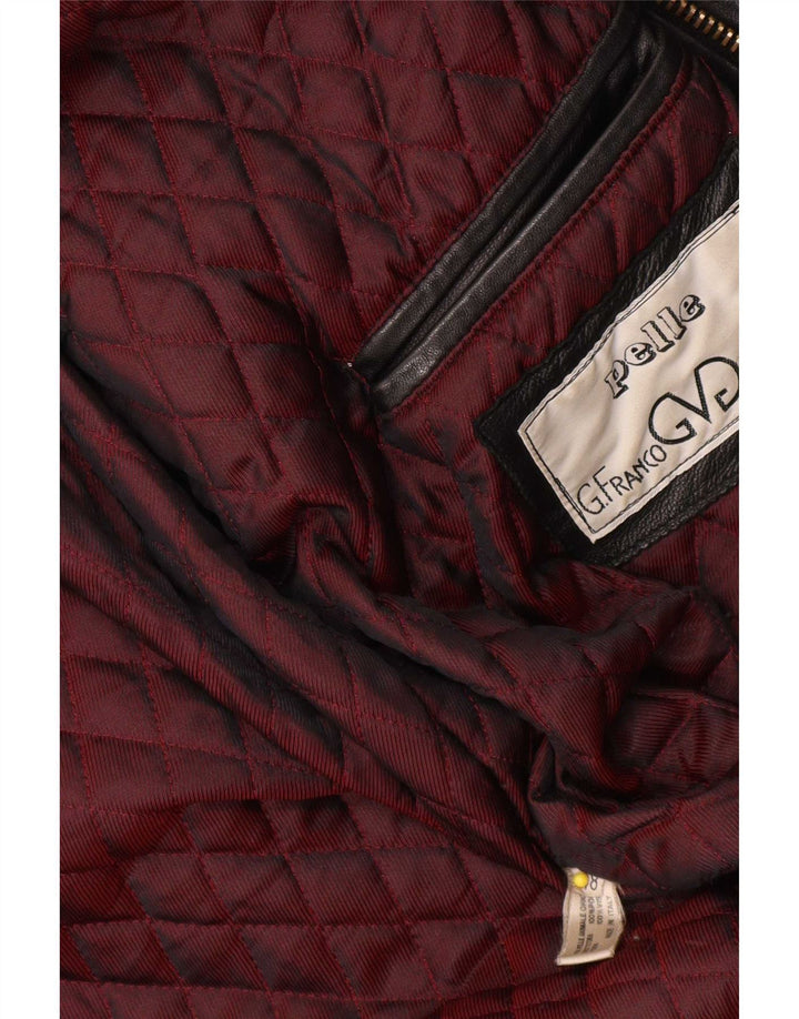 Jachetă de piele vintage pentru bărbați IT 48 Medium Black
