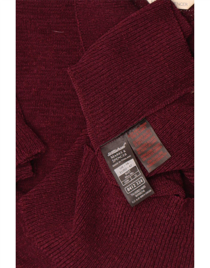 Pulover cardigan crop pentru femei Marks & Spencer UK 14 Burgundy mediu
