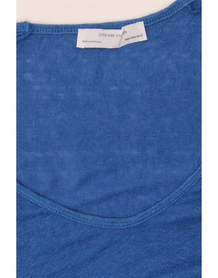Top cu tunică asimetrică pentru femei Zara UK 12 Medium Blue
