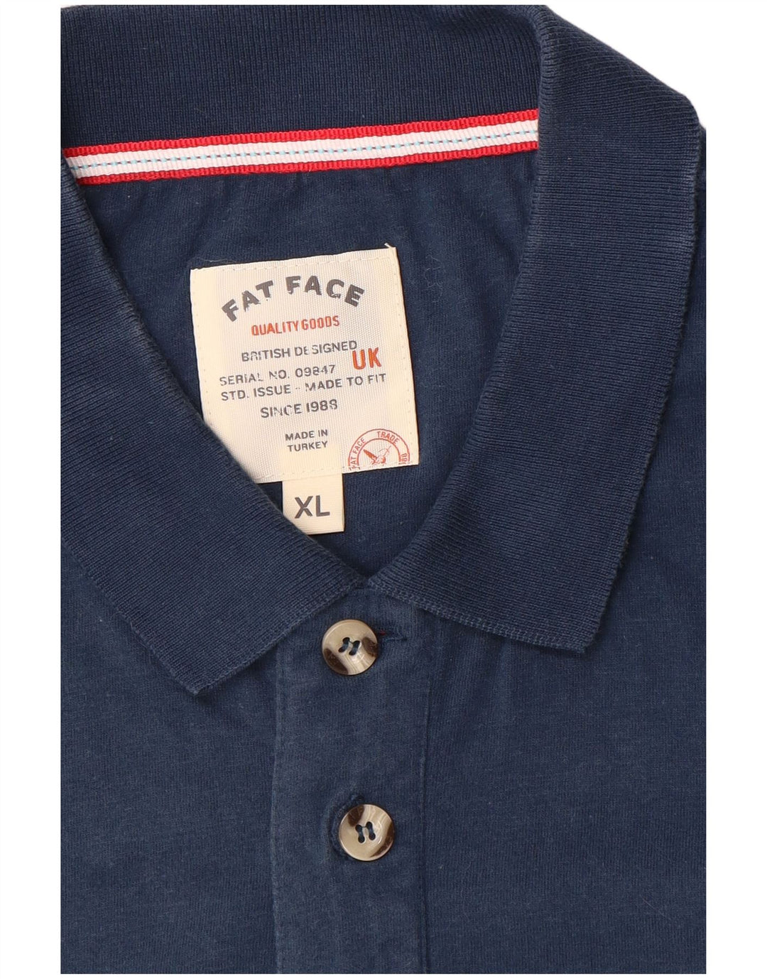 Tricou polo pentru bărbați Fat Face XL bleumarin cu dungi