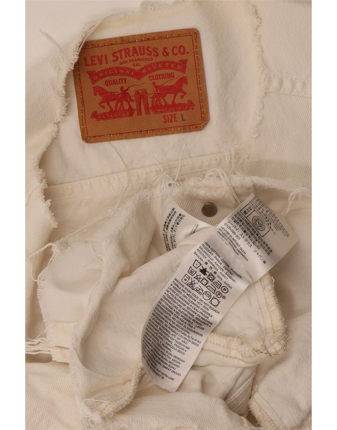 Gilet pentru femei LEVI'S Crop Denim UK 16, mare, alb, bumbac