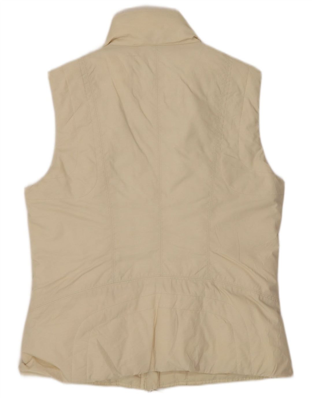 Gilet căptușit pentru femei Benetton UK 14 Medium Off White Bumbac