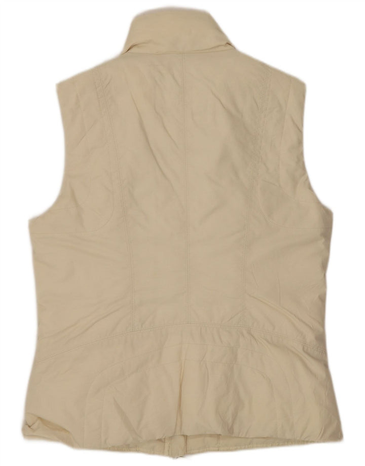 Gilet căptușit pentru femei Benetton UK 14 Medium Off White Bumbac