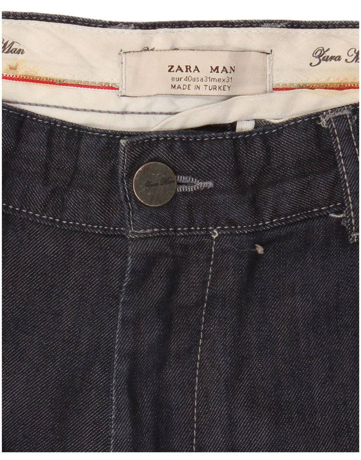 Blugi drepți pentru bărbați Zara EU 40 Medium W31 L34 Bleumarin