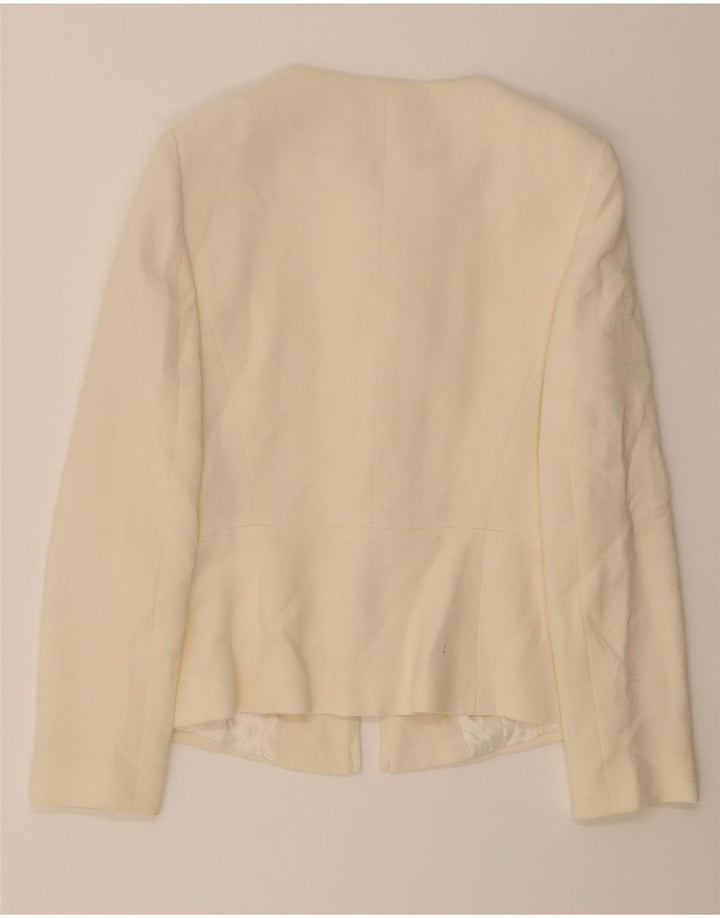 LUISA SPAGNOLI Womens Blazer Jacket IT 42 Medium Off White Viscose Vintage Luisa Spagnoli and Second-Hand Luisa Spagnoli from Messina Hembry 