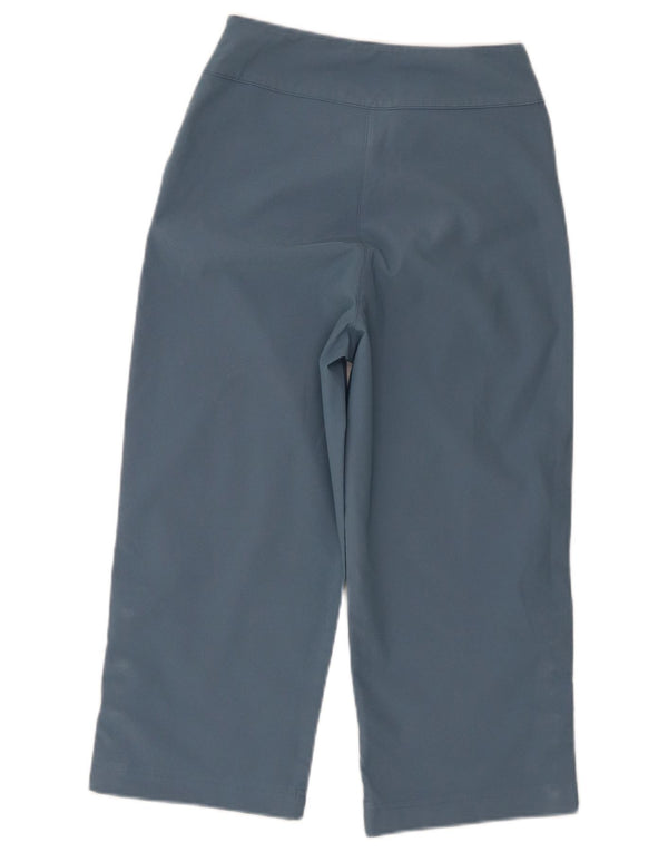 Pantaloni capri drepti Adidas pentru femei UK 8 Small W26 L19 Poliester albastru