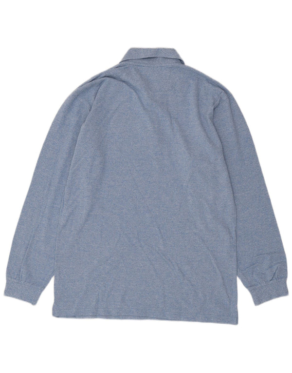 Tricou polo pentru bărbați Champion cu mânecă lungă, mare, albastru, bumbac cu pete