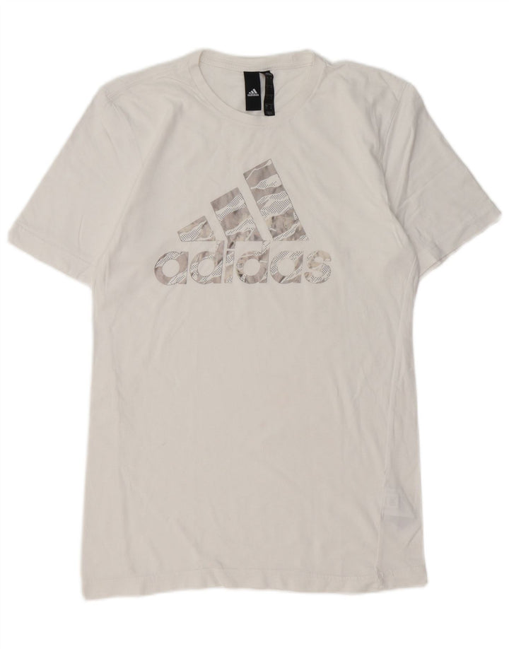 Tricou grafic ADIDAS pentru bărbați Top mic din bumbac alb