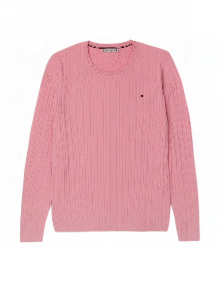 Pulover Tommy Hilfiger pentru bărbați, cu gât de barcă, bumbac roz mediu