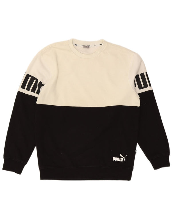 Pulover cu grafică Puma pentru bărbați, bumbac color bloc negru mic